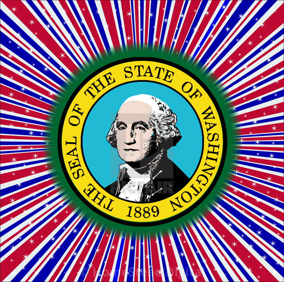 1120x1112 Red White And Blue Rays With Washington State Icon