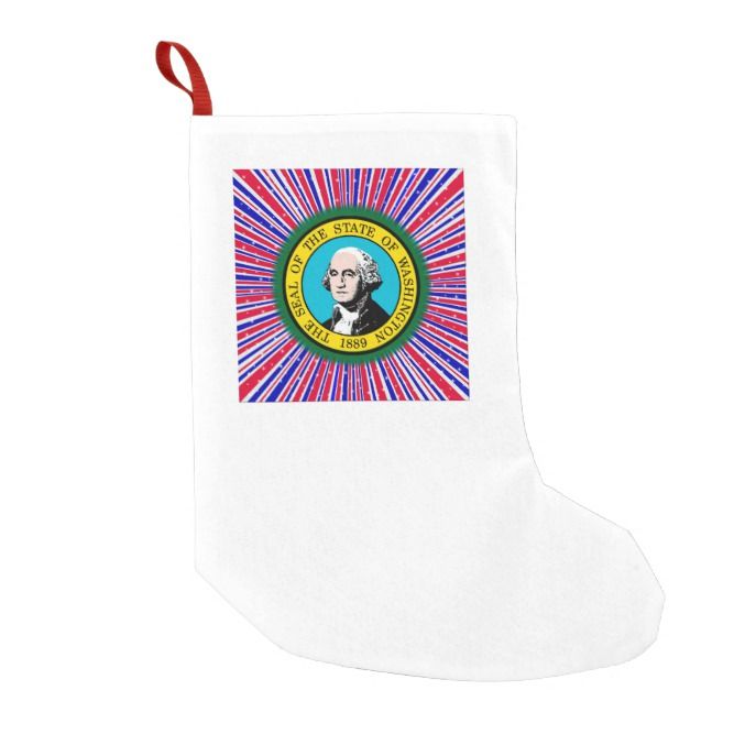 687x687 Red White And Blue Rays With Washington State Icon Small Christmas