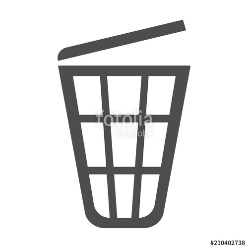 500x500 Trash Bin With Cover Wastebasket Icon Vector Stock Image