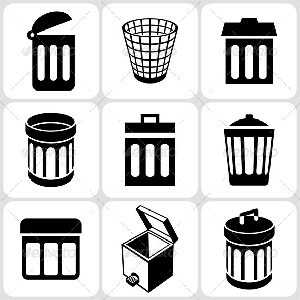 Waste Basket Icon at Vectorified.com | Collection of Waste Basket Icon ...