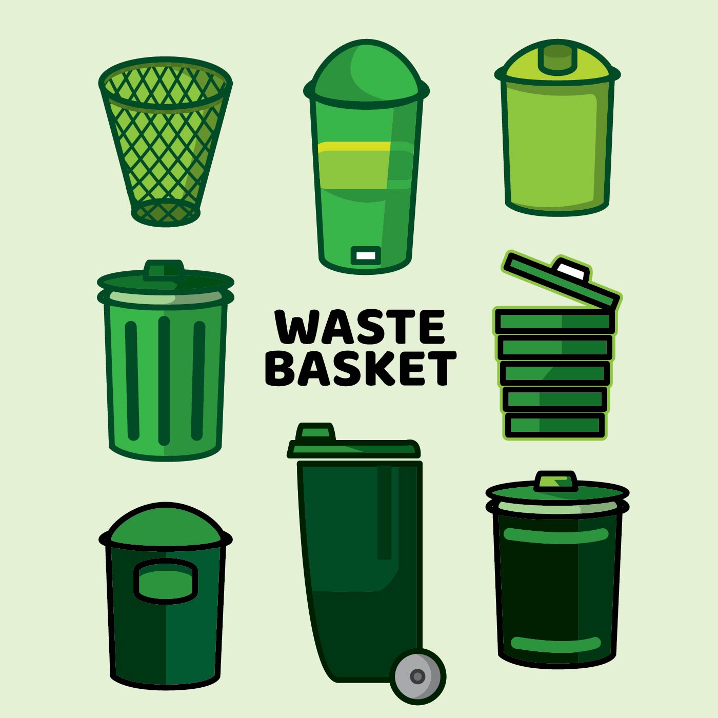 The rubbish bins every week. Waste Basket. Garbage cans иконка. Мусорный контейнер зеленый. Recycle bin illustration.