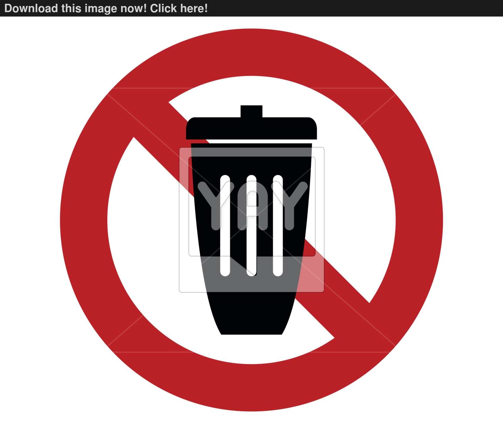 1600x1400 No Trash Basket Icon Vector