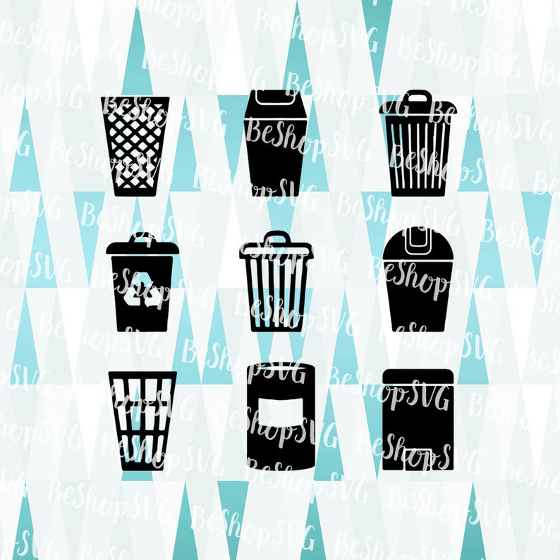 794x794 Garbage Icons Bundle Trash Can Waste Basket Etsy