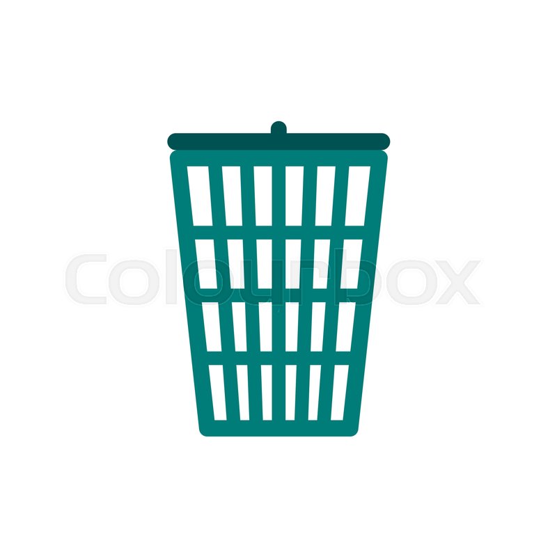 800x800 Green Trash Basket Icon In Flat Style Stock Vector Colourbox