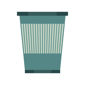 300x300 Kitchenware Garbage Basket Icon In Flat Style Isolated On White