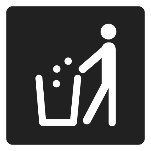 512x512 Man Throwing Trash Square Icon