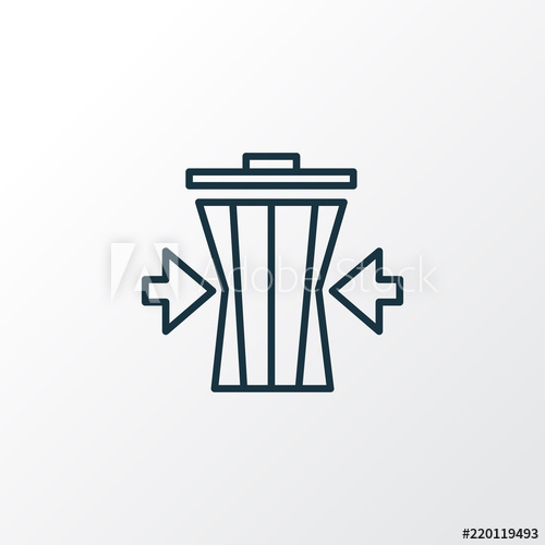 500x500 Reduce Waste Icon Line Symbol Premium Quality Isolated Trashcan