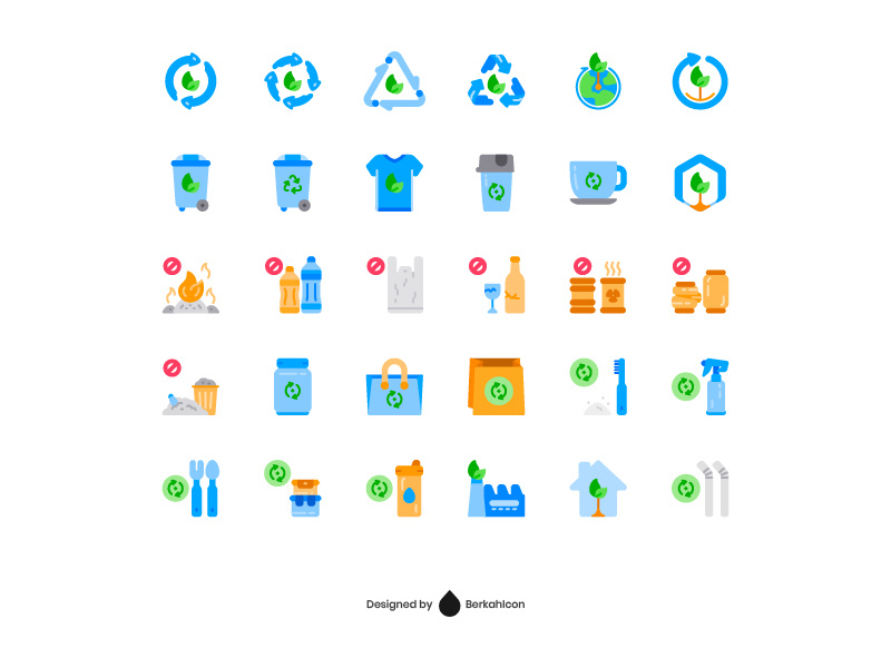 800x600 Zero Waste Icon Set
