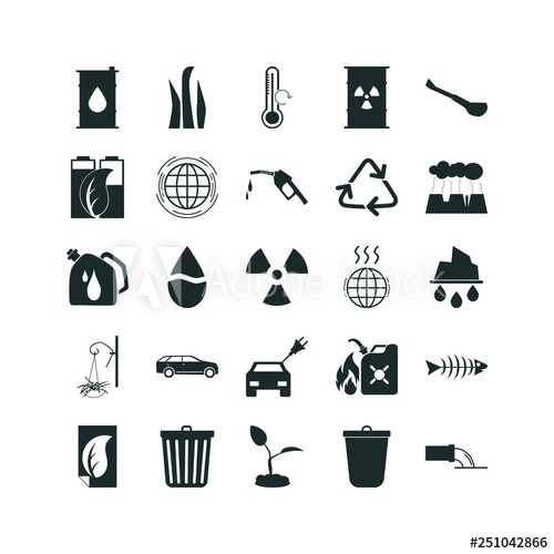500x500 Pollution Icon Set Toxic Waste Icon Environmental Protection