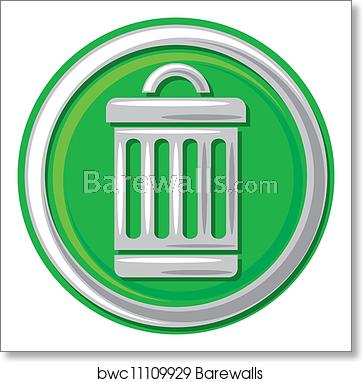 362x382 Trash Can Icon, Art Print Barewalls Posters Prints