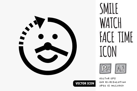580x386 Smile Watch Face Time Icon Clock Design Watch Faces, Time Icon