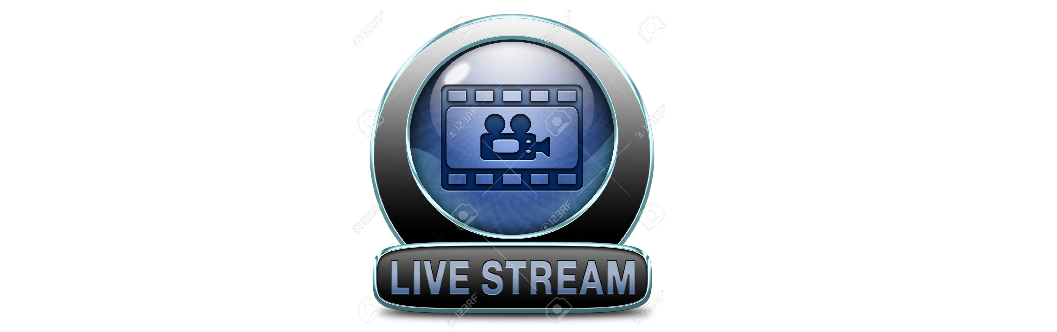 4136x1300 Live Stream Video Button Icon Or Sign Live On Air