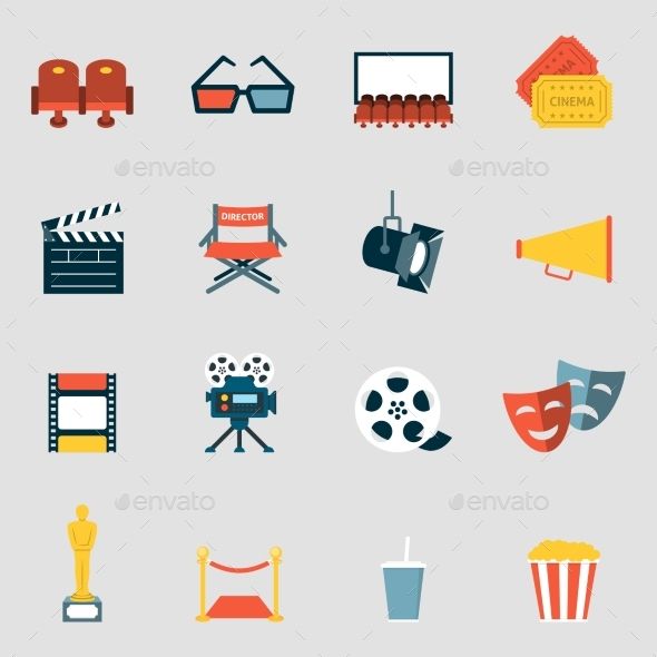 590x590 Cinema Icons Flat