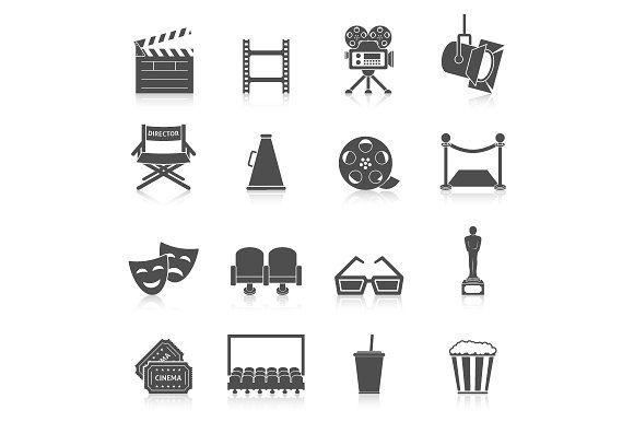 580x386 Cinema Icons Set