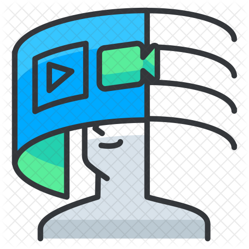 512x512 Watch Virtual Video Icon Of Colored Outline Style