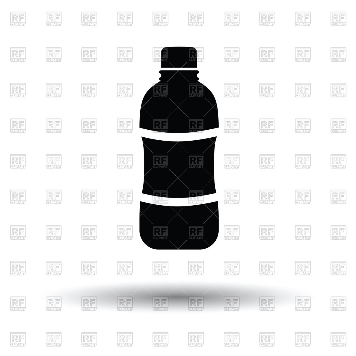 1200x1200 Water Bottle Icon With Shadow Vector Image Of Icons And Emblems