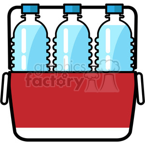 300x300 Cooler Loaded With Water Bottles Icon Clipart Royalty Free Gif