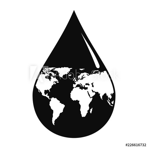 500x500 Earth Water Drop Icon Simple Illustration Of Earth Water Drop