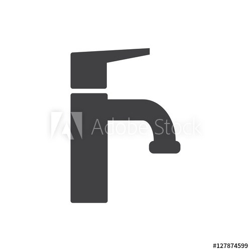 500x500 Modern Water Faucet Icon Black Silhouette Vector Illustration