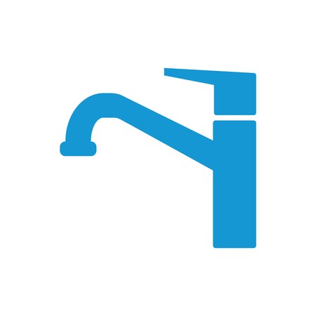 450x450 Modern Water Faucet Icon Blue Silhouette Vector Illustration