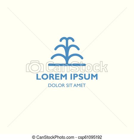450x470 Water Fountain Vector Logo Icon Template