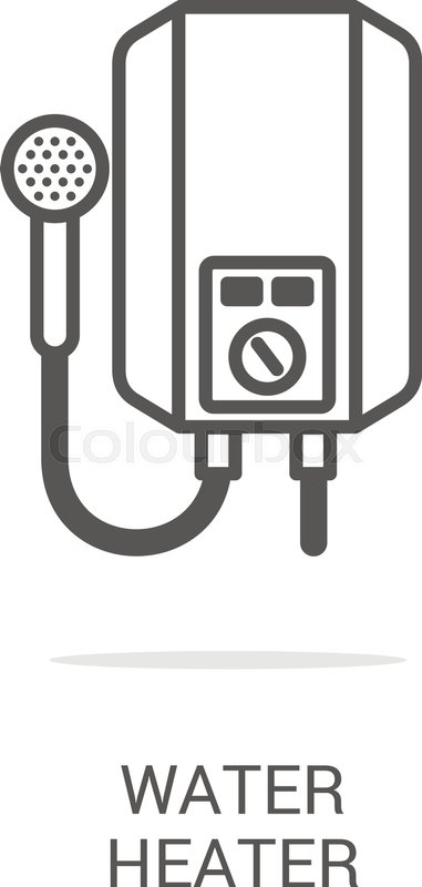 381x800 Vector Line Icon Water Heater Stock Vector Colourbox