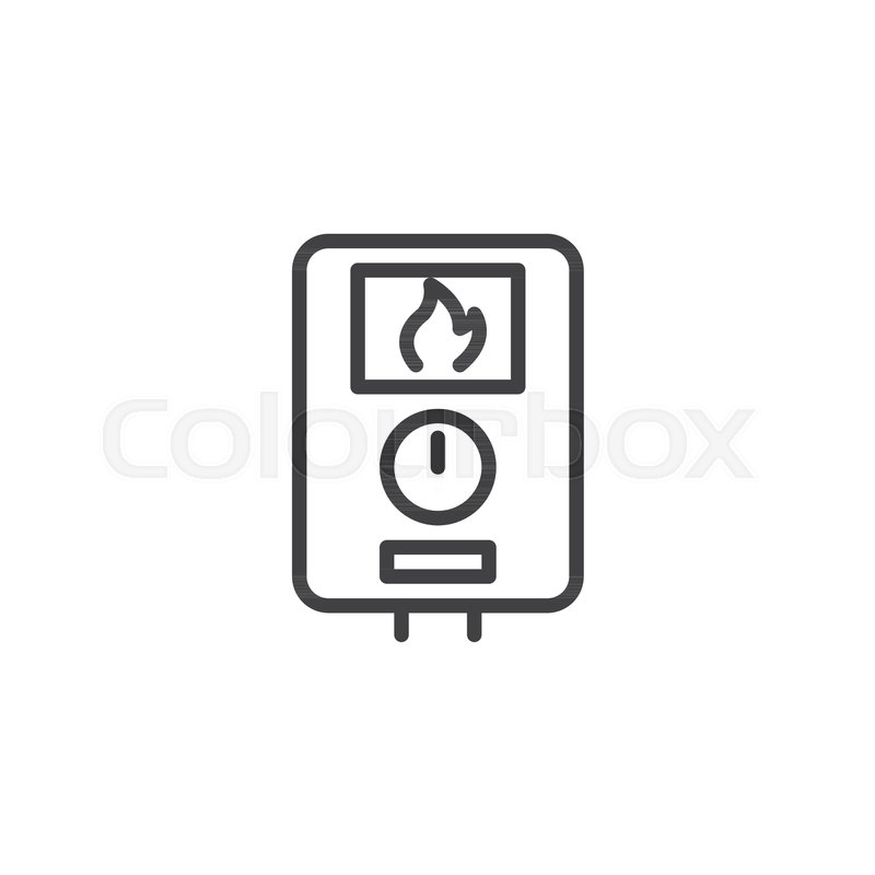 800x800 Water Heater Line Icon, Outline Vector Stock Vector Colourbox