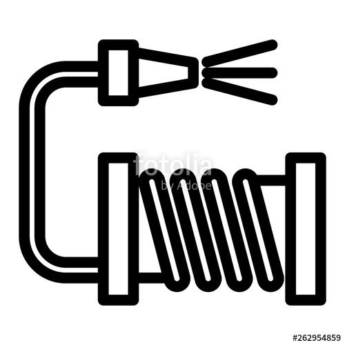 500x500 Water Hose Line Icon Garden Hose Vector Illustration Isolated