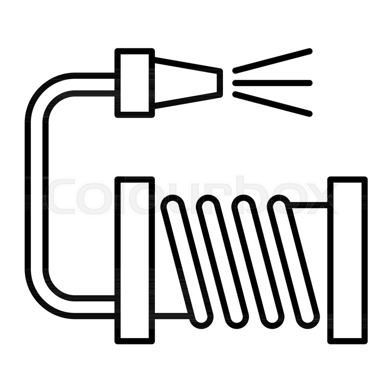 800x800 Water Hose Thin Line Icon Garden Hose Stock Vector Colourbox