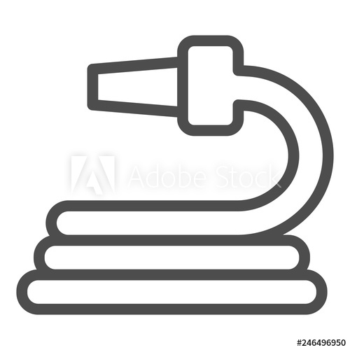 500x500 Garden Hose Line Icon Water Hose Vector Illustration Isolated