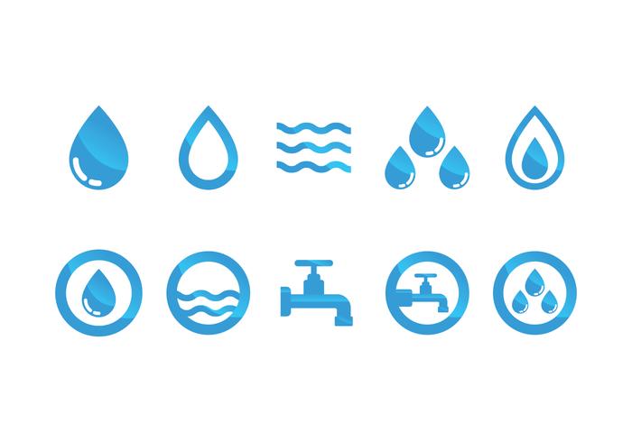 700x490 Flat Water Icon Vector Set