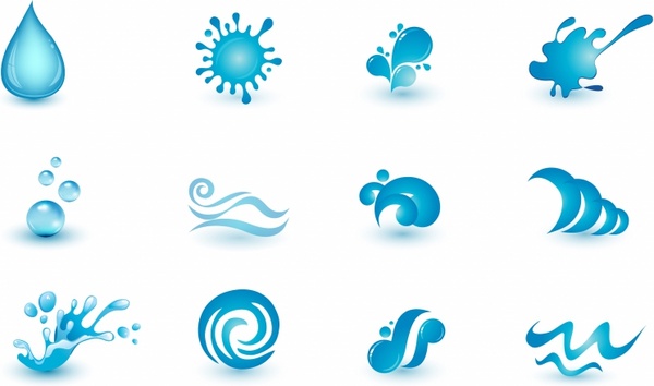 600x354 Water Icons Free Vector In Adobe Illustrator