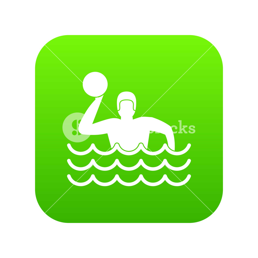 Water Polo Icon Digital Green For Any Design Isolated On White 1000x1000 Water Polo Icon Digital Green For Any Design Isolated On White