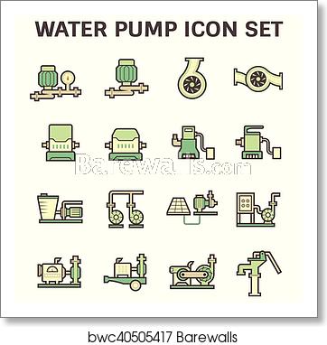 362x382 Water Pump Icon, Art Print Barewalls Posters Prints