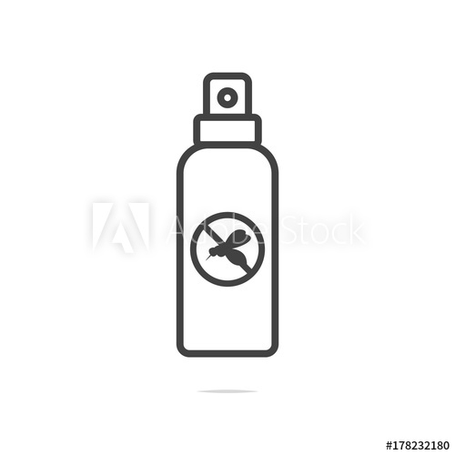 500x500 Mosquito Repellent Line Icon Vector