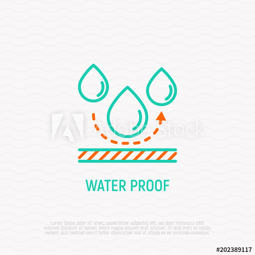 500x500 Waterproof Material Thin Line Icon Textile Is Resistant For Drop