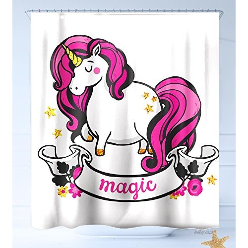 500x500 Haixia Water Repellent Fabric Shower Curtain Unicorn Home And Kids