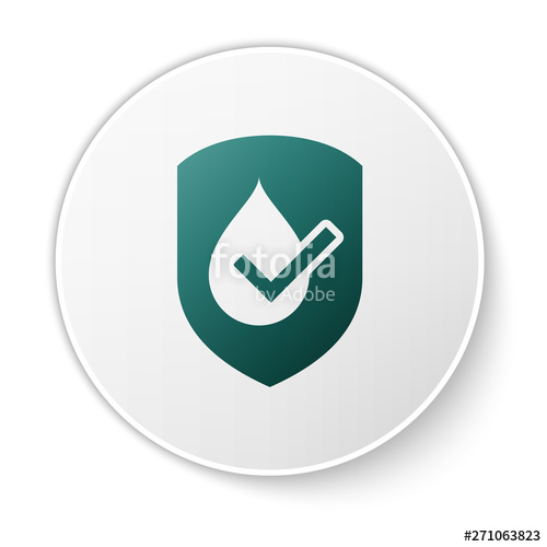 500x500 Green Waterproof Icon Isolated On White Background Water