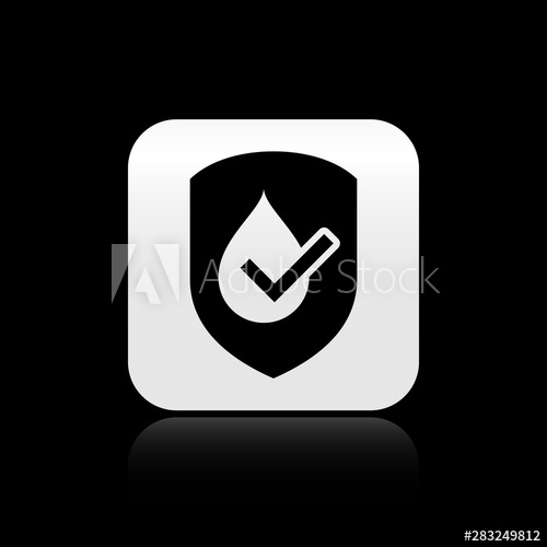 500x500 Black Waterproof Icon Isolated On Black Background Water