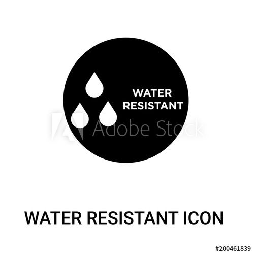500x500 Water Resistant Icon On White Background, In Black, Vector Icon