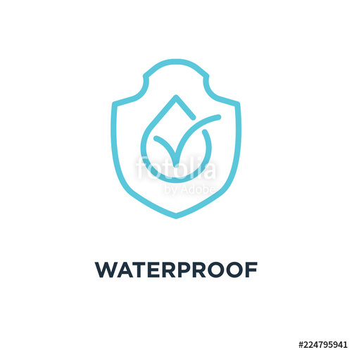 500x500 Waterproof Icon Water Resistant Concept Symbol Design, Linear V