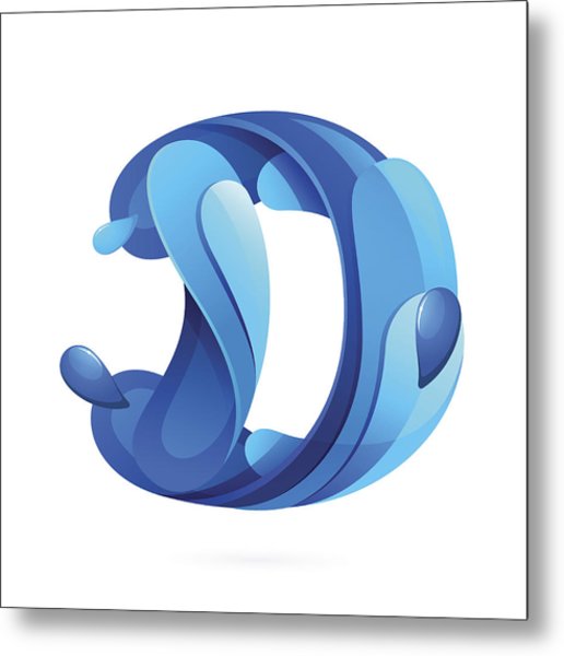 516x600 D Letter Icon With Blue Water Splash And Drops