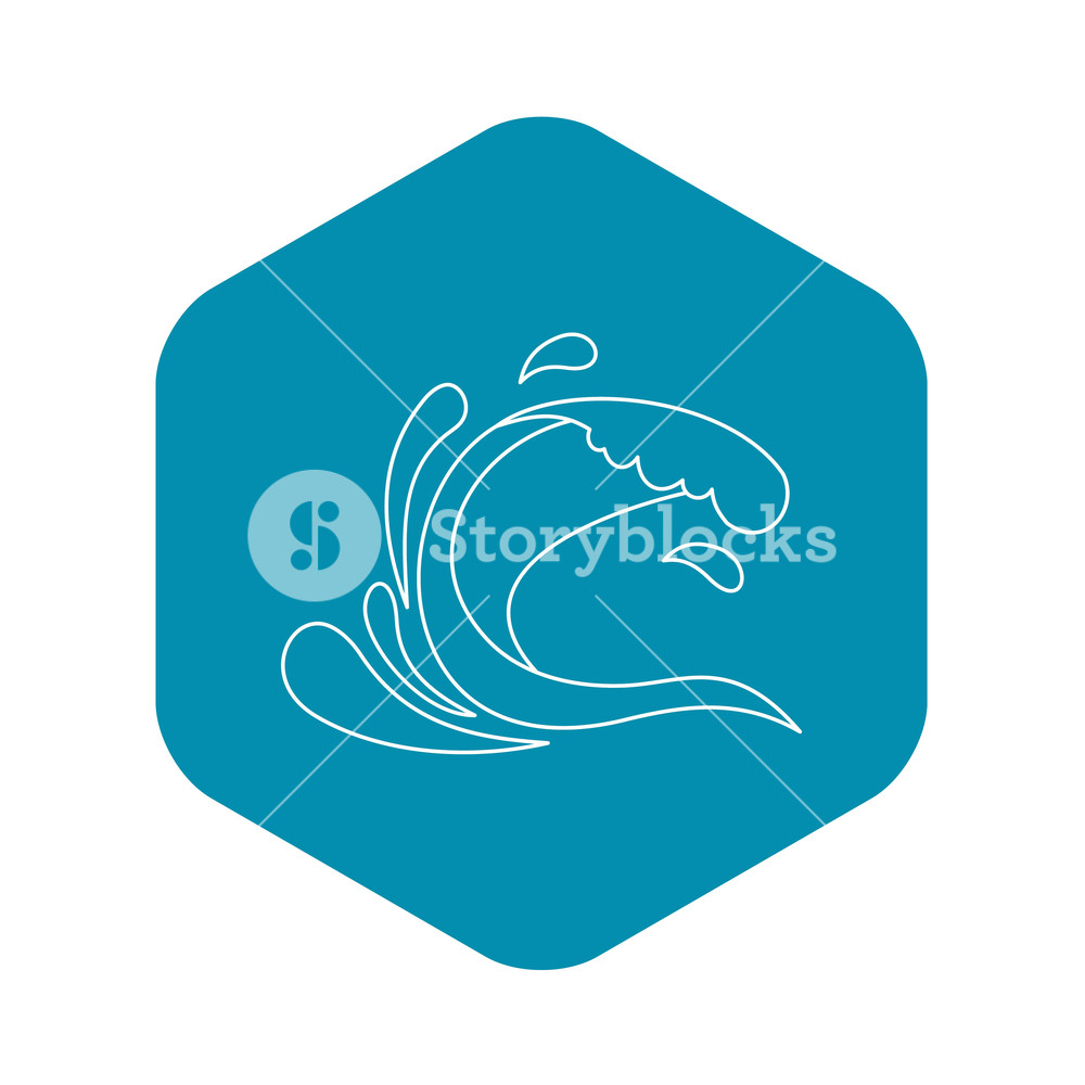 1000x1000 Water Wave Splash Icon Outline Illustration Of Water Wave Splash