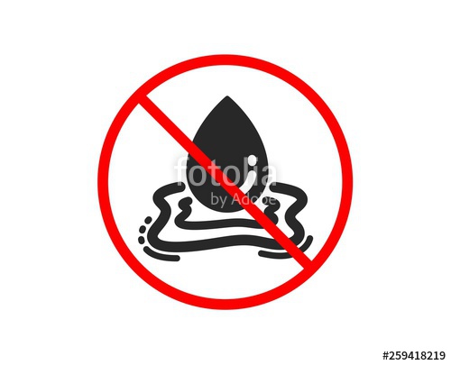 500x405 No Or Stop Water Drop Splash Icon Clean Aqua Sign Liquid Symbol