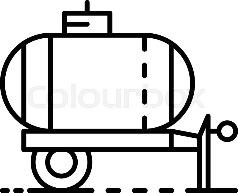 800x649 Trailer Water Tank Icon Outline Stock Vector Colourbox
