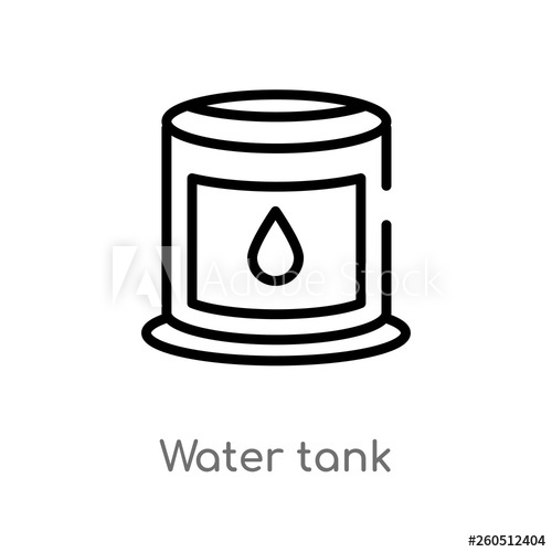 500x500 Outline Water Tank Vector Icon Isolated Black Simple Line Element