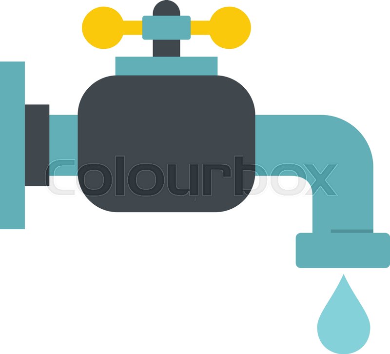 800x726 Water Tap Icon Flat Isolated On White Stock Vector Colourbox