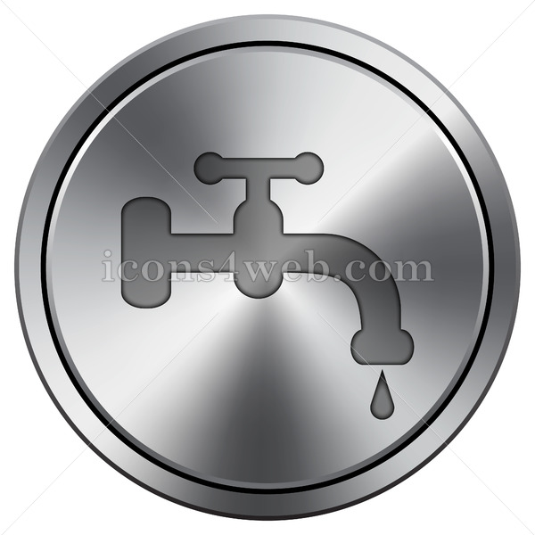 600x600 Water Tap Icon Round Icon Imitating Metal