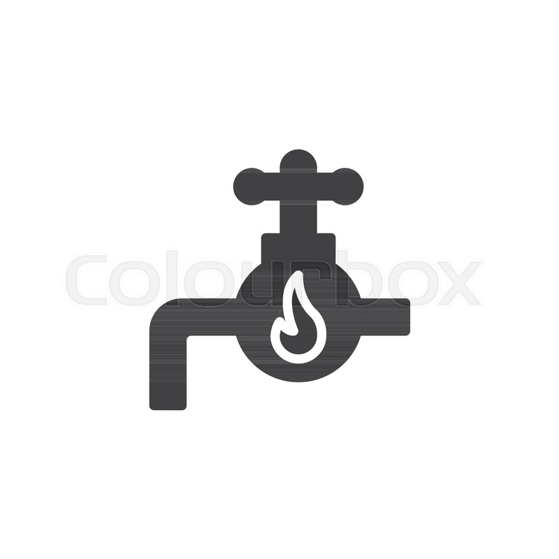 800x800 Hot Water Tap Icon Vector, Filled Flat Stock Vector Colourbox