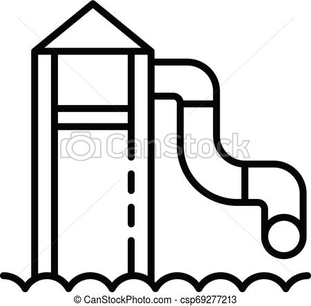 450x443 Water Tower Slide Icon, Outline Style Water Tower Slide Icon